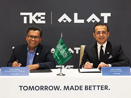 Alat and TK Elevator announce a joint venture to manufacture elevators and escalators in Saudi Arabia.
